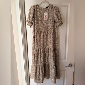 Elegant Tan Maxi Dress